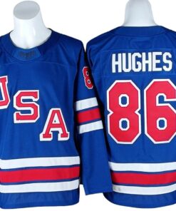 2026 Winter Olympics Team USA #86 Jack Hughes Blue Hockey Jersey Stitched