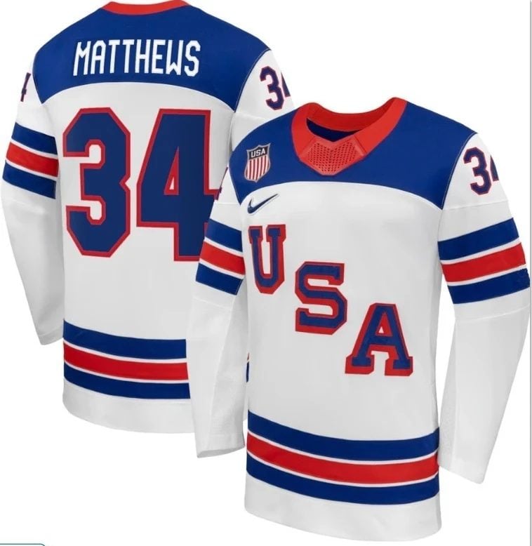 Auston Matthews Jersey Team USA Winter Olympics 2026 Hockey Premium STITCHED White 1 Auston Matthews Jersey Team USA Winter Olympics 2026 Hockey Premium STITCHED White