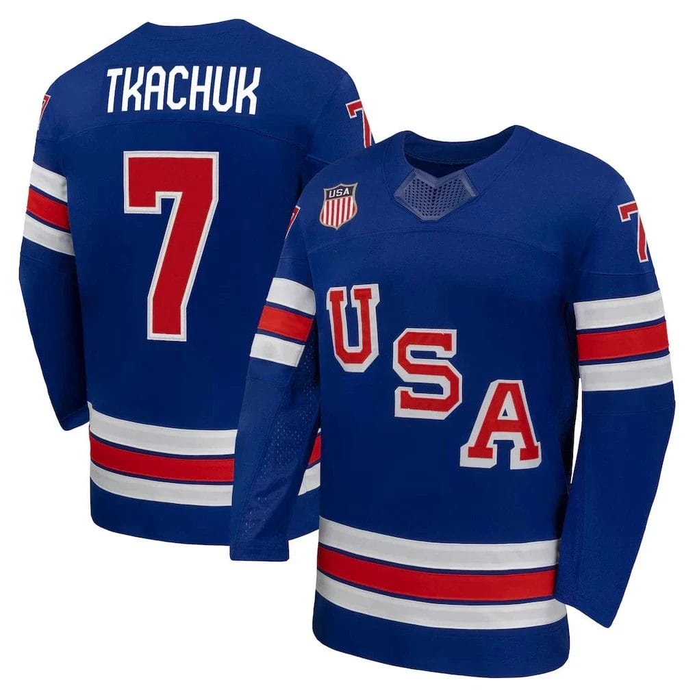 Brady Tkachuk Jersey Team USA Winter Olympics 2026 Hockey Premium STITCHED Blue 4 BradyTkachukJerseyTeamUSAWinterOlympics2026HockeyPremiumSTITCHEDBlue