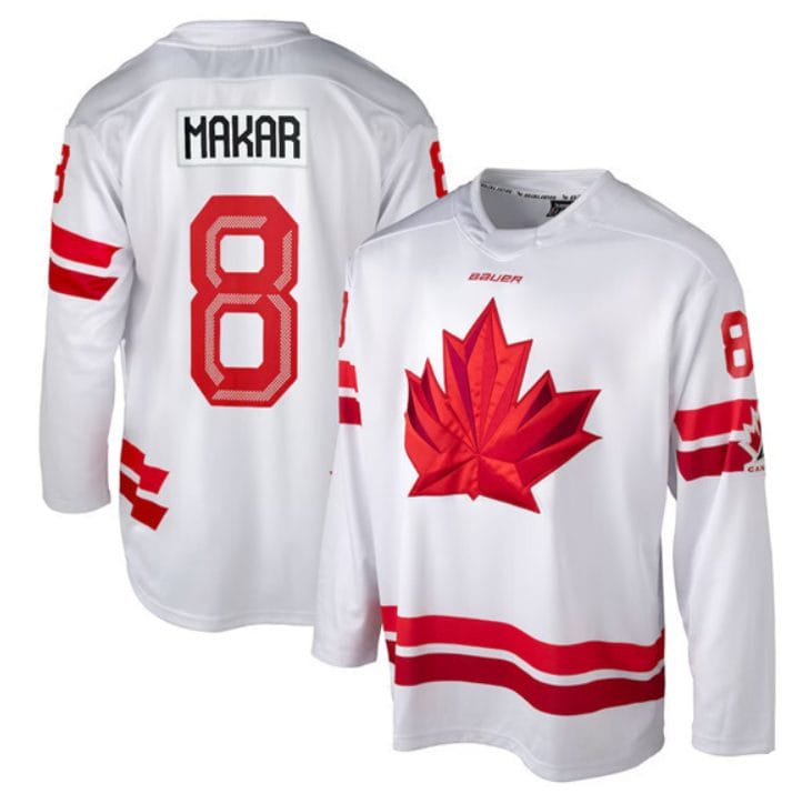 Cale Makar Jersey #8 Team Canada Hockey 2026 Winter Olympics Stitched White 1 Cale Makar Jersey #8 Team Canada Hockey 2026 Winter Olympics Stitched White