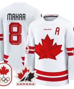 Cale Makar Jersey #8 Canada Olympic Premium Hockey 2026 Stitched 6 Cale Makar Jersey 8 Canada Olympic Premium Hockey 2026 Stitched White