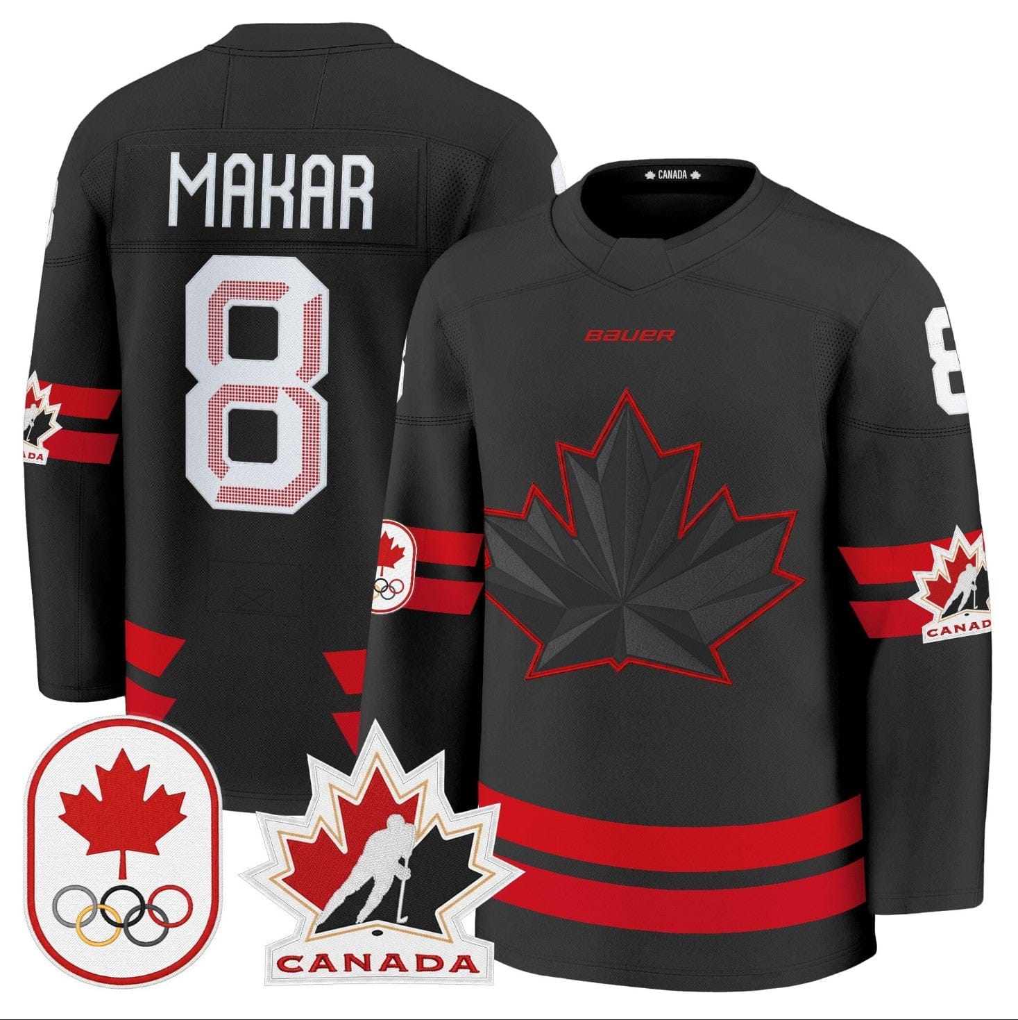 Cale Makar Jersey #8 Canada Olympic Premium Hockey Stitched 9 Cale Makar Jersey 8 Canada Olympic Premium Hockey Stitched Black