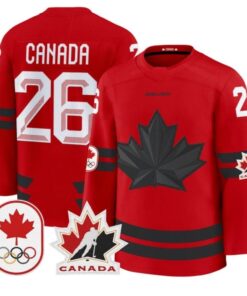 Alternative view of Canada Jersey #26 Canada Olympic 2026 Premium Hockey All Stitched