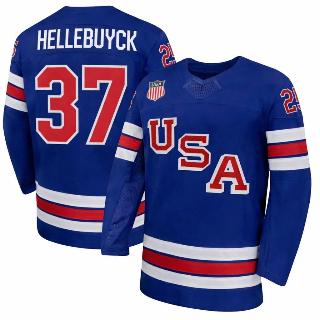 ConnorHellebuyckJerseyTeamUSAWinterOlympics2026HockeyBlueSTITCHED