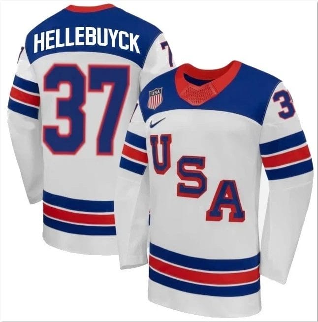 ConnorHellebuyckJerseyTeamUSAWinterOlympics2026HockeyWhiteSTITCHED