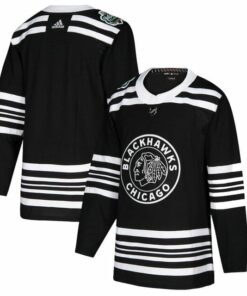 Custom Chicago Blackhawks Jersey Name And Number 2019 Winter Black Blank Classic