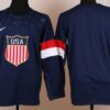 Custom Olympics USA Jersey Name And Number 2014 Navy Blue 1