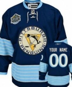 Custom Pittsburgh Penguins Jersey Name And Number 2011 Navy Blue Winter Classic