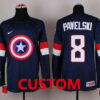 Custom USA Jersey Name And Number 2015 Navy Blue Captain America Fashion Team