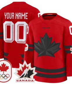 Alternative view of Custom Canada Olympic Jersey 2026 Name, Number Premium Hockey Stitched