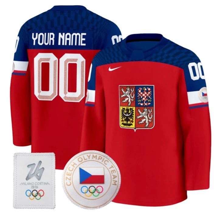 Custom Czechia Olympic Jersey Name, Number 2026 Premium Hockey All Stitched 1 Custom Czechia Olympic Jersey Name, Number 2026 Premium Hockey All Stitched