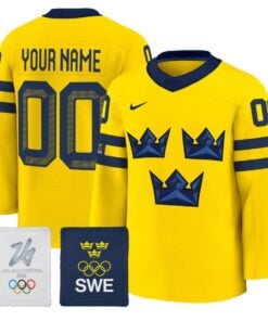 Custom Sweden Olympic 2026 Jersey Name, Number Premium All Stitched