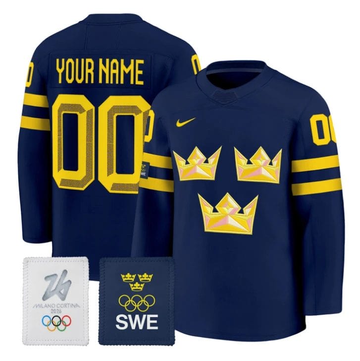 Custom Sweden Olympic Jersey Name, Number 2026 Premium Hockey All Stitched 2 Custom Sweden Olympic Jersey Name, Number 2026 Premium Hockey All Stitched - Image 2