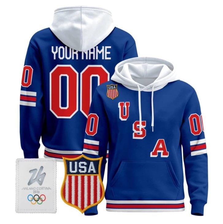 Custom USA Olympic Hoodie 2026 Premium Hockey Pullover All Stitched 7 Custom USA Olympic Hoodie 2026 Premium Hockey Pullover All Stitched Royal