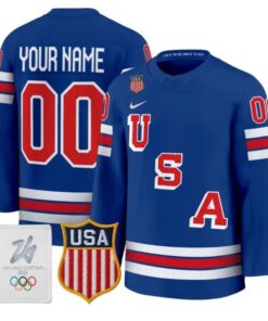 Custom USA Olympic Jersey Name, Number 2026 Premium Hockey All Stitched