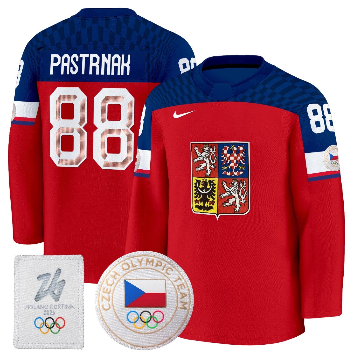 DavidPastrnakJersey 88CzechiaOlympic2026PremiumHockeyStitchedRed