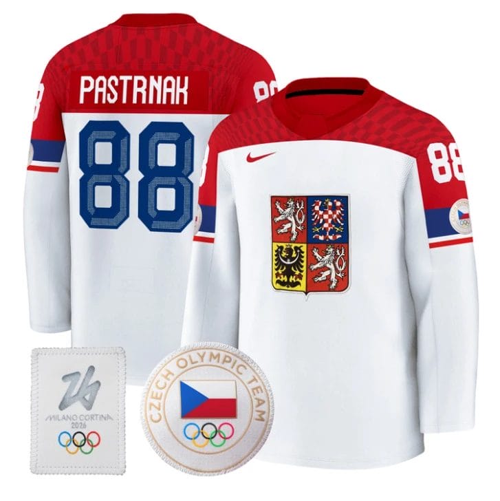 David Pastrnak Jersey #88 Czechia Olympic 2026 Premium Hockey All Stitched 2 David Pastrnak Jersey #88 Czechia Olympic 2026 Premium Hockey All Stitched - Image 2