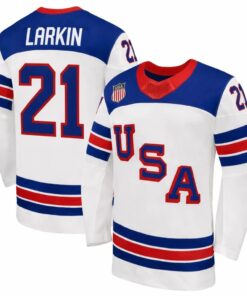 Alternative view of Dylan Larkin Jersey Team USA Winter Olympics 2026 Hockey Premium STITCHED