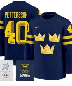 Alternative view of Elias Pettersson Jersey #40 Sweden Olympic 2026 Premium All Stitched