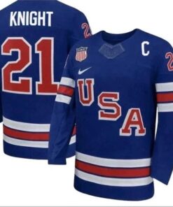 Hilary Knight Jersey #21 Team USA Winter Olympics 2026 Blue All STITCHED