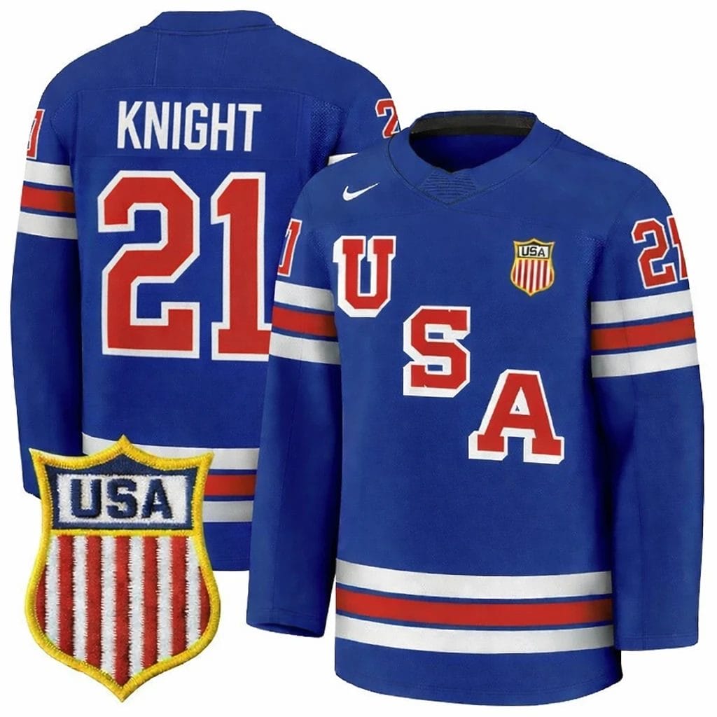 HilaryKnightJersey 21TeamUSAWinterOlympics2026PremiumHockeyBlueSTITCHED