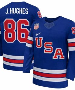 Jack Hughes Jersey Team USA Winter Olympics 2026 Hockey Premium STITCHED Blue