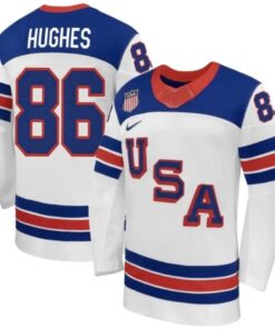 Jack Hughes Jersey #86 Team USA Winter Olympics 2026 Premium Hockey Stitched White