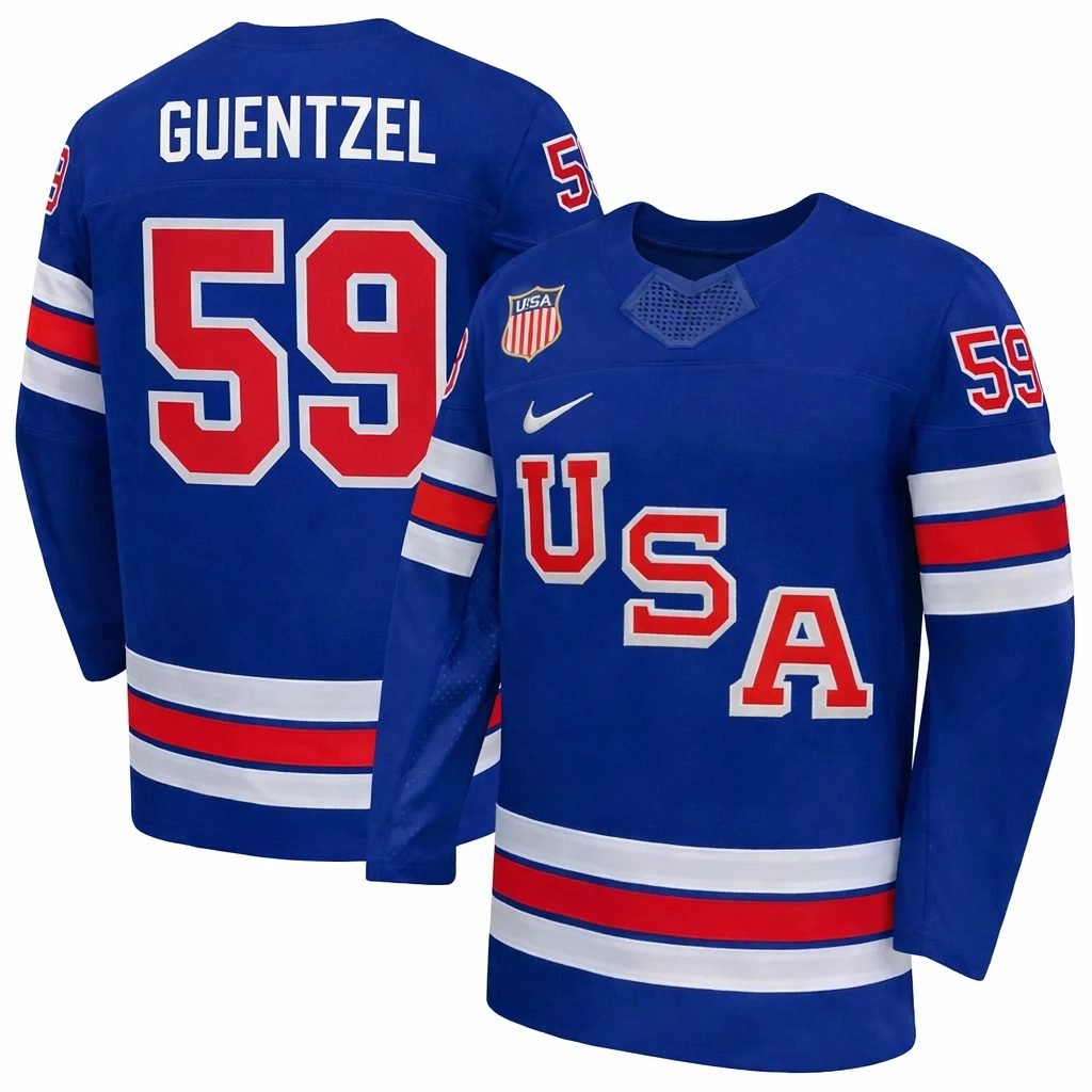 Jake Guentzel Jersey Team USA Winter Olympics 2026 Hockey Premium STITCHED Blue