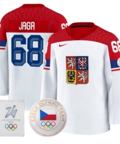 Alternative view of Jaromir Jagr Jersey #68 Czechia Olympic 2026 Premium Hockey All Stitched