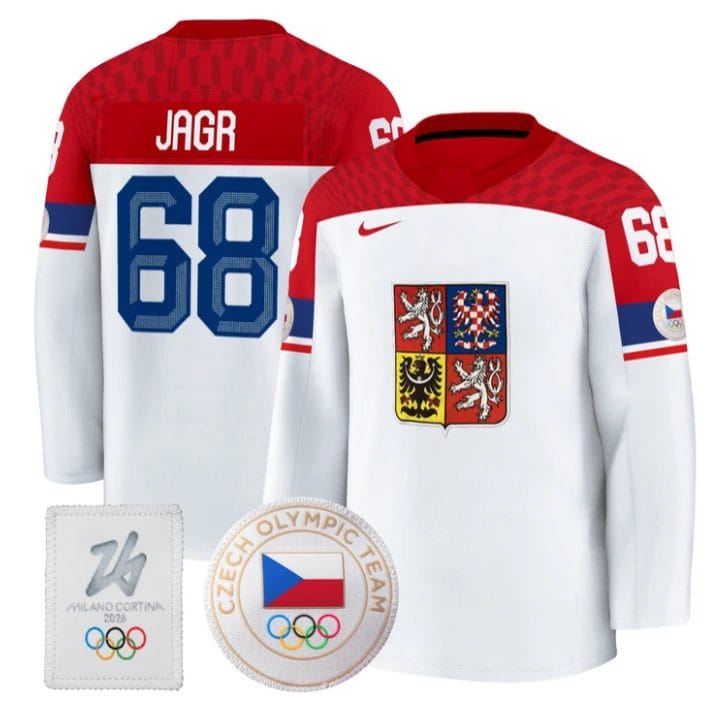 Jaromir Jagr Jersey #68 Czechia Olympic 2026 Premium Hockey All Stitched 2 Jaromir Jagr Jersey #68 Czechia Olympic 2026 Premium Hockey All Stitched - Image 2