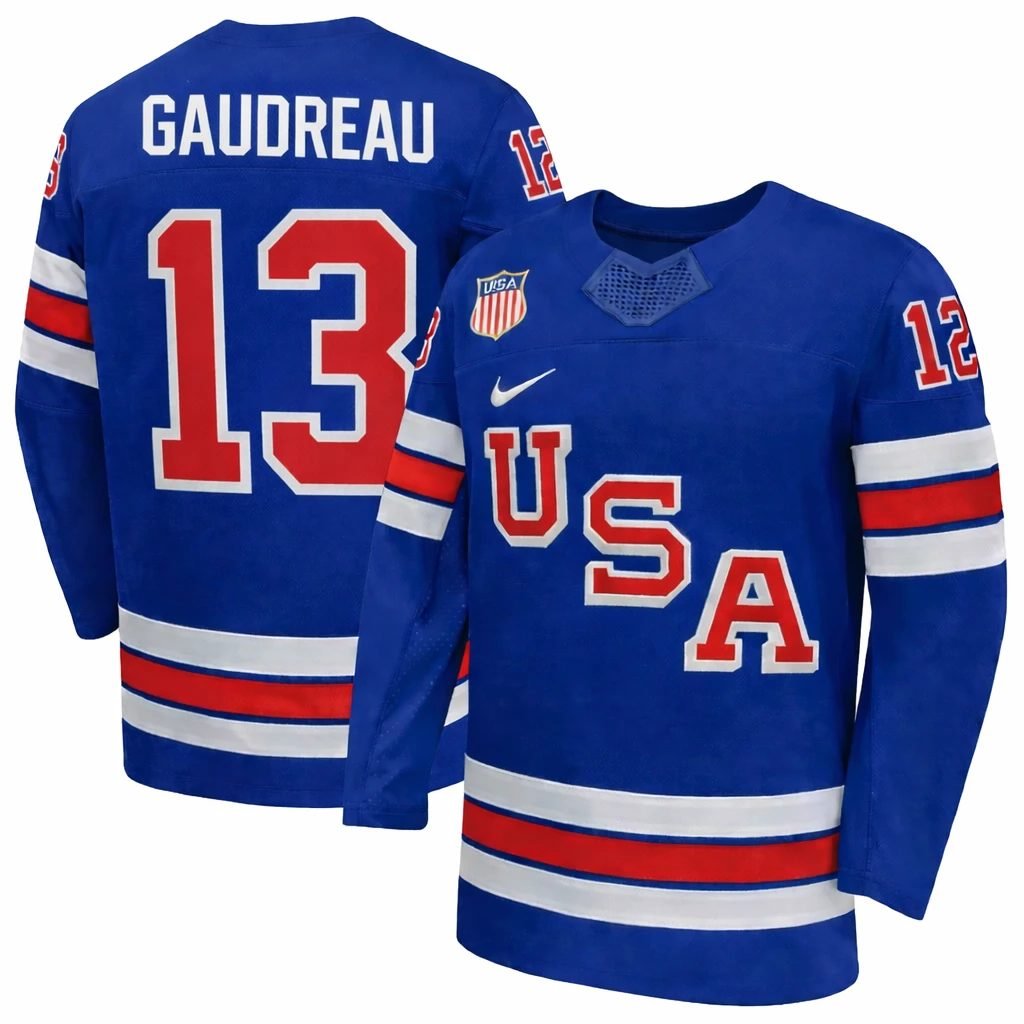 Johnny Gaudreau Jersey Team USA Winter Olympics 2026 Hockey Premium STITCHED Blue