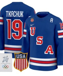 Matthew Tkachuk Jersey #19 USA Olympic 2026 Premium Hockey All Stitched