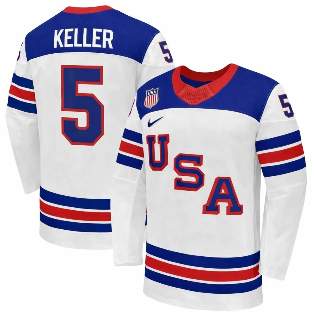 MeganKellerJerseyTeamUSAWinterOlympics2026HockeyPremiumSTITCHEDWhite