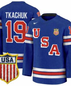 Matthew Tkachuk Jersey #19 Team USA Winter Olympics 2026 Hockey Premium STITCHED Blue