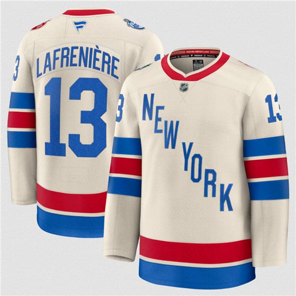 Men's New York Rangers #13 Alexis Lafreniere Cream 2026 Winter Classic Stitched Hockey Jersey 4