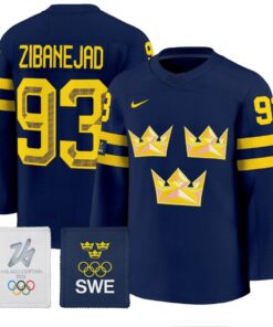 Alternative view of Mika Zibanejad Jersey #93 Sweden Olympic 2026 Premium All Stitched