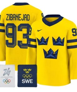 Mika Zibanejad Jersey #93 Sweden Olympic 2026 Premium Hockey All Stitched