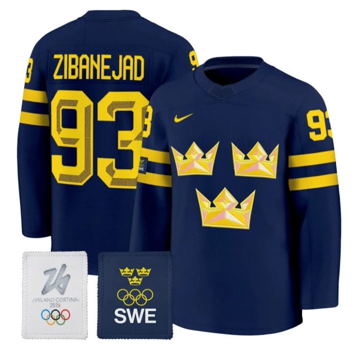 Mika Zibanejad Jersey #93 Sweden Olympic 2026 Premium Hockey All Stitched - Image 2