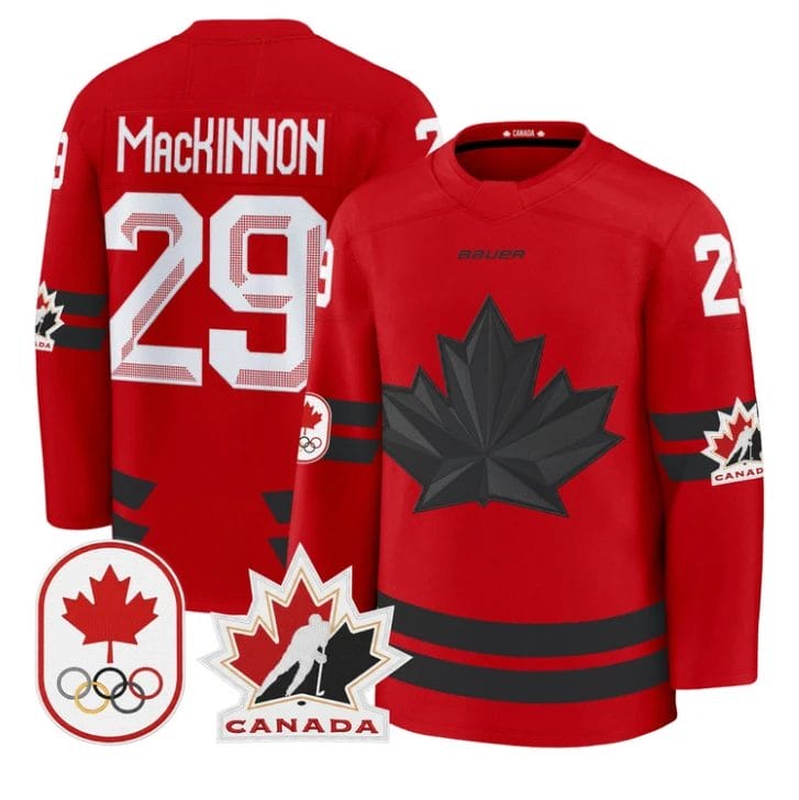Nathan MacKinnon Jersey #29 Canada Olympic 2026 Premium Hockey Stitched - Image 2