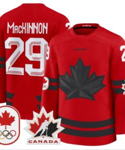 Alternative view of Nathan MacKinnon Jersey #29 Canada Olympic Premium Hockey Stitched