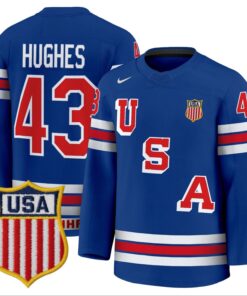 Quinn Hughes Jersey #43 USA Olympic 2026 Premium Hockey Stitched