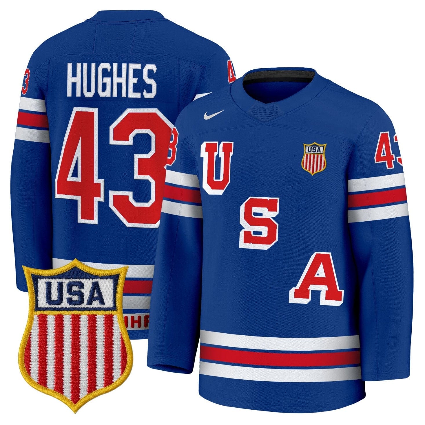 QuinnHughesJersey 43USAOlympic2026PremiumHockeyStitched