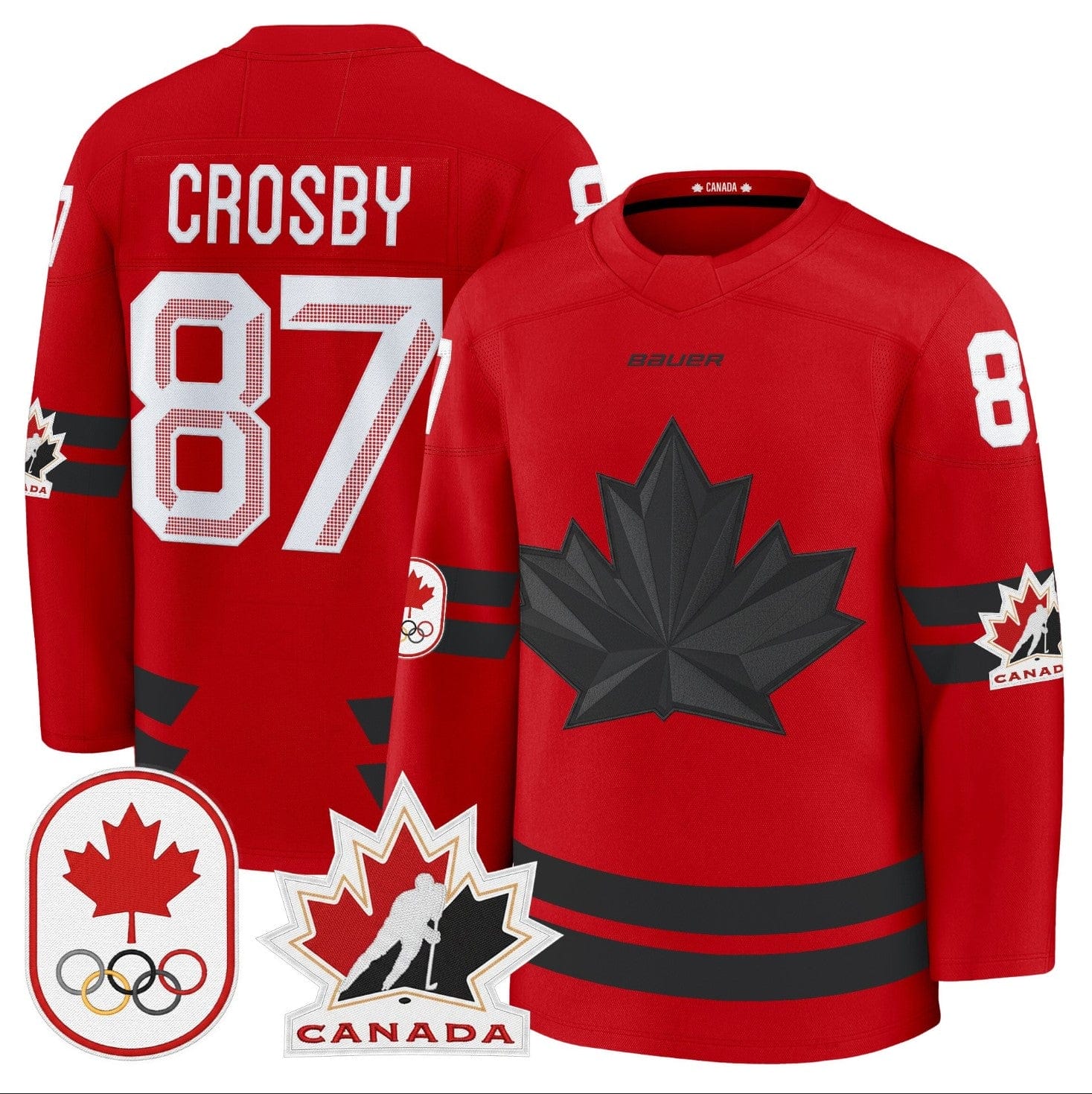 Sidney Crosby Jersey #87 Canada Olympic Premium Hockey Stitched 2 Sidney Crosby Jersey #87 Canada Olympic Premium Hockey Stitched - Image 2
