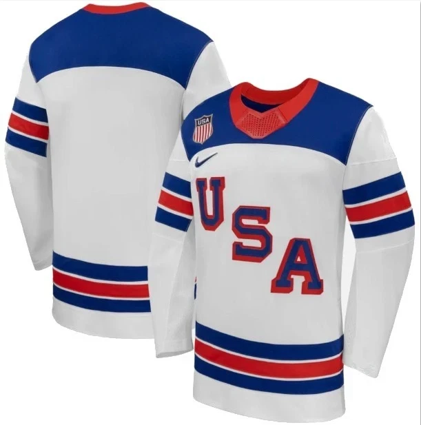TeamUSAWinterOlympics2026HockeyJerseyBlankWhiteAllSTITCHED