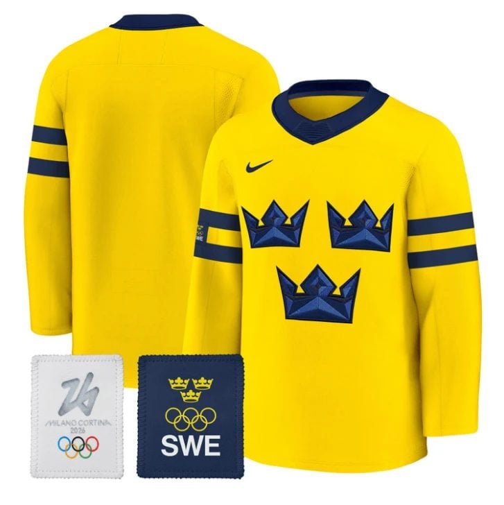 Team Jersey Blank Sweden Olympic 2026 Premium Hockey All Stitched