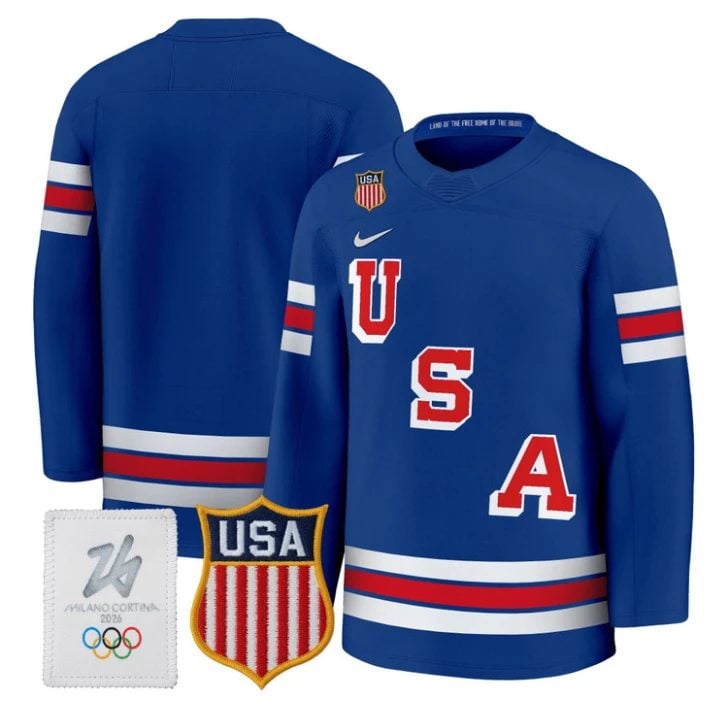 Team Jersey Blank USA Olympic 2026 Premium Hockey All Stitched Royal