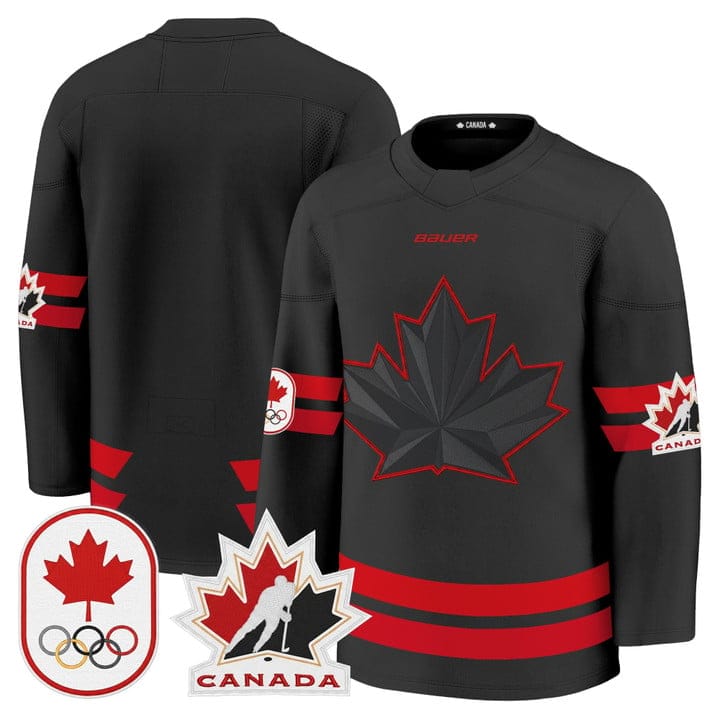 Team Jersey Canada Olympic Premium Hockey 2026 Stitched Black 1adf64db c5b6 474b aea0 2996df62abaf