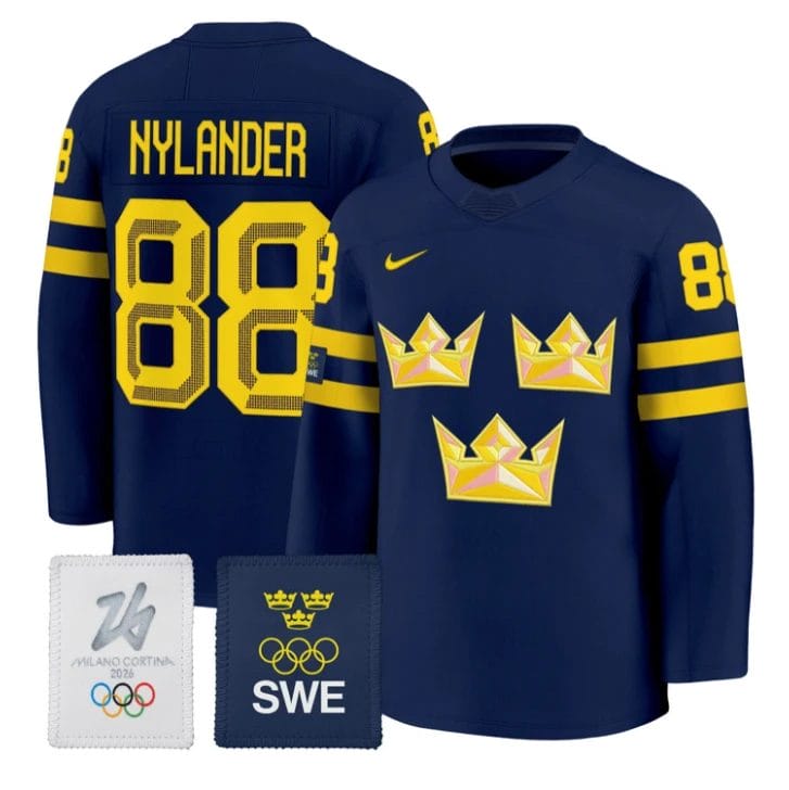 William Nylander Jersey #88 Sweden Olympic 2026 Premium Hockey All Stitched - Image 2