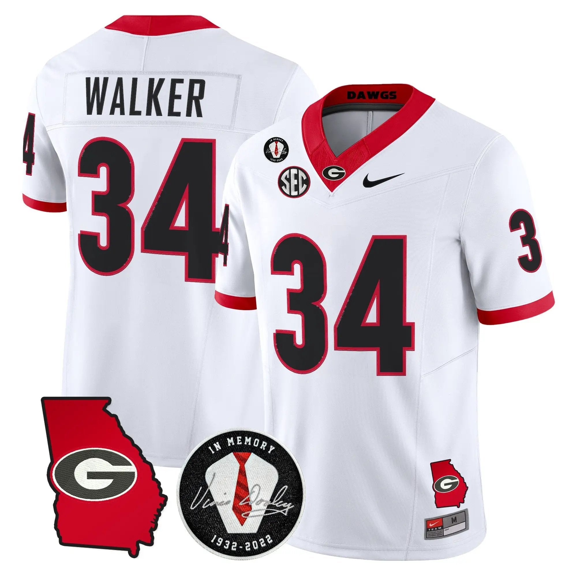 Men Georgia Bulldogs 2026 Georgia Map & Vince Dooley Patch Vapor Limited Jersey - Stitched 32 Georgia Bulldogs 2026 Georgia Map & Vince Dooley Patch Vapor Limited Jersey - Stitched by Digigearus