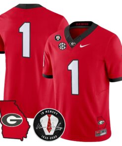 Men Georgia Bulldogs 2026 Georgia Map & Vince Dooley Patch Vapor Limited Jersey - Stitched 59 Georgia Bulldogs 2026 Georgia Map & Vince Dooley Patch Vapor Limited Jersey - Stitched by Digigearus